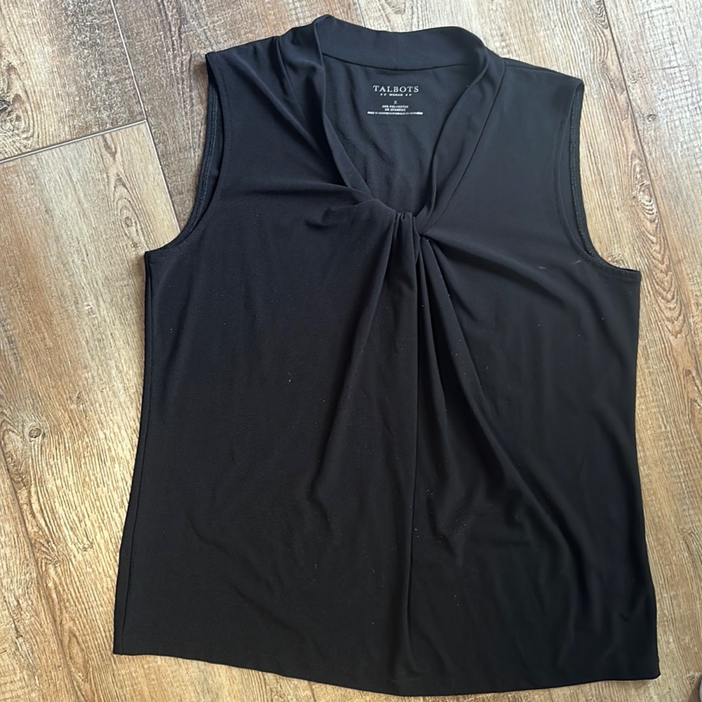 Knotted Neck Talbots tank top blouse Size X Black